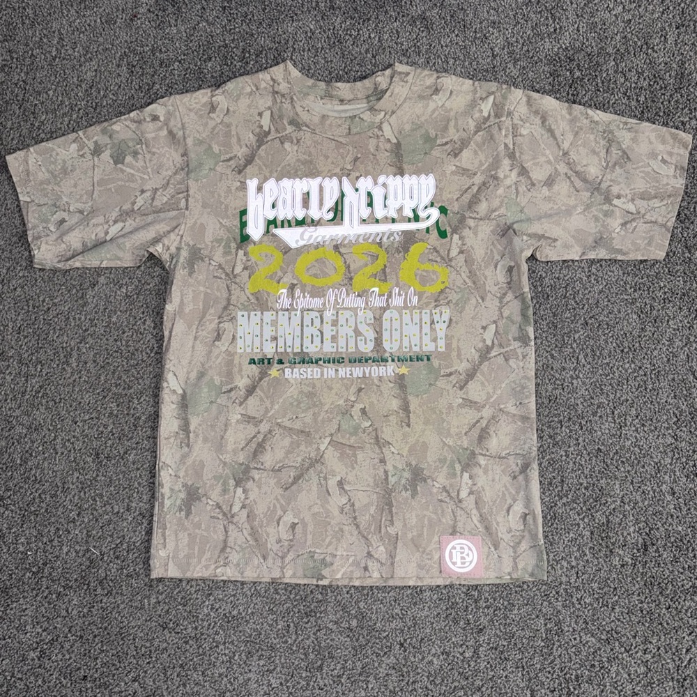 Members Only Olive Camo Graphic Short Sleeve Tee